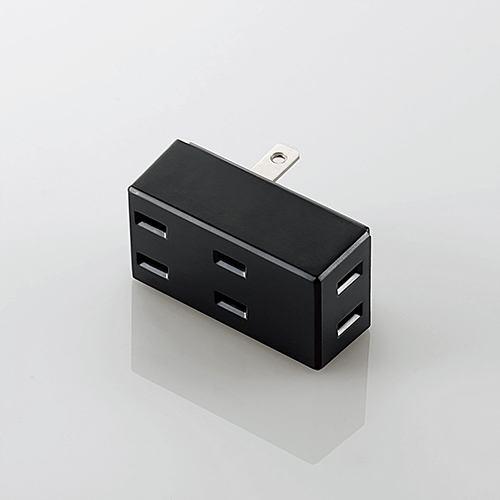 エレコム T-TR02-2300BK トリプルタップ(フロントタイプ) ブラック