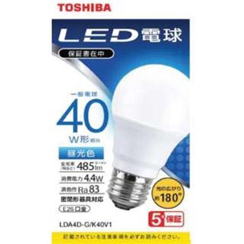 東芝 LDA4D-G/K40V1 LED電球 広配光 昼光色 40W形相当