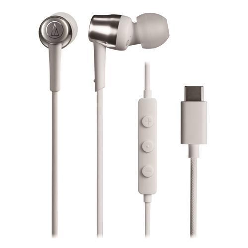 オーディオテクニカ ATH-CKD30C WH USB Type-C用イヤホン ダイナミック型 10mmドライバー搭載 高音質DAC内蔵 マイク付き
