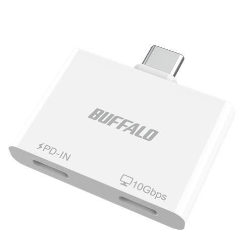 BUFFALO BSHM2U100C1PWH USBハブ USB Type-Cコネクタ搭載 USB Type-Cポートx2 PD100W対応 ホワイ
