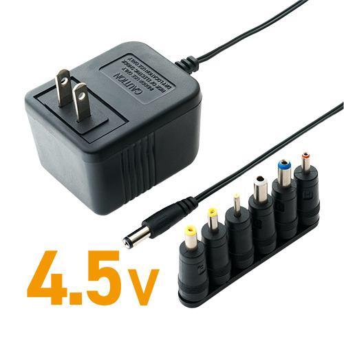ナカバヤシ ADA-T45/S トランス式 AC/DCアダプタ 汎用 6種プラグ付属 4.5V出力