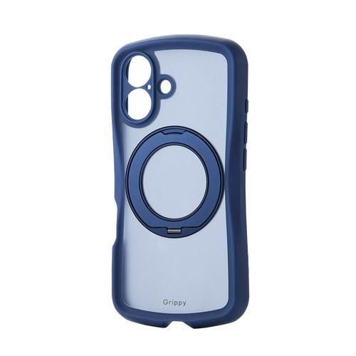 エレコム PM-A24AGRSTKMNV iPhone 16 ハイブリッドケース MAGKEEP ワイヤレス充電対応 回転式スタンド付 Grippy