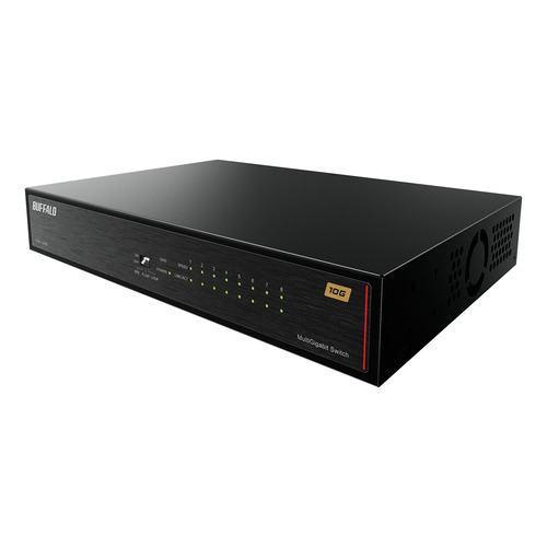 BUFFALO LXW10G8 10Gbps対応 8ポート スイッチングハブ スマート冷却ファン 金属筐体 電源内蔵 ブラック