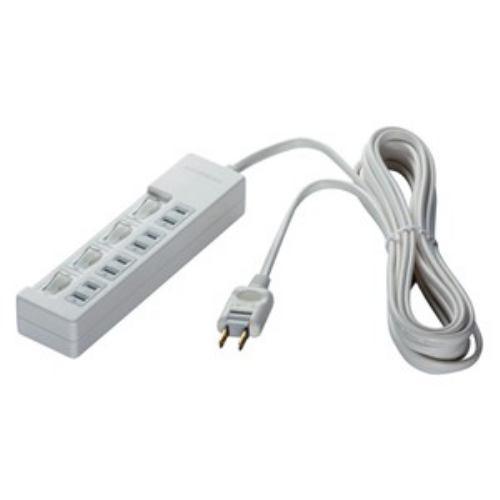 バッファロー BSTAPSW2450WH 2ピン式電源タップ 4個口タイプ 雷サージ防止/個別スイッチ付 5m ホワイト