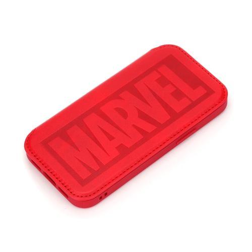 PGA PG-DGF20F04MVL iPhone 12 mini用 ガラスフリップケース Premium Style MARVEL/ロゴ
