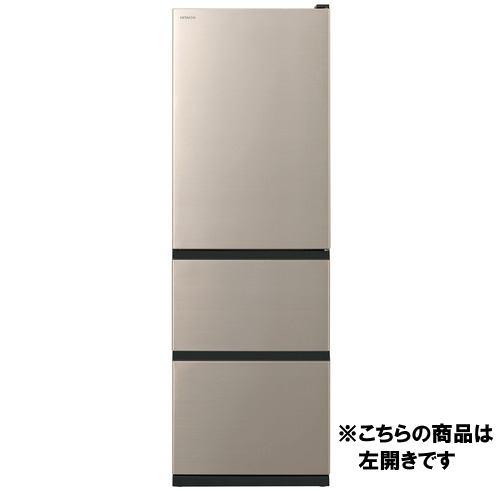 日立 冷蔵庫 R-V38Y 375L 左開き 3ドア 幅60cm まんなか野菜 サッと急冷却 うるおいチルドルーム ゴールド系