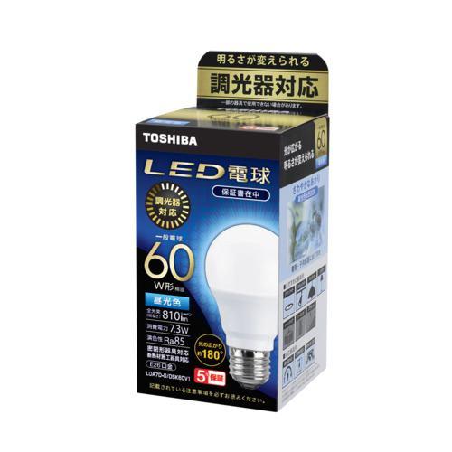 東芝 LDA7D-G/DSK60V1 LED電球 E26 60W相当 昼光色 配光角180°調光器対応 LDA7DG/DSK60V1