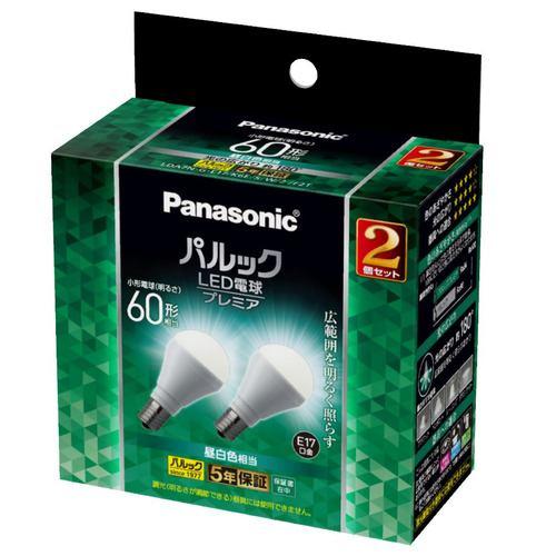 パナソニック LDA7NGE17K6ESW2F2T パルック LED電球 プレミア 6.7W 2個入 昼白色相当 小形電球タイプ E17口金 広配光