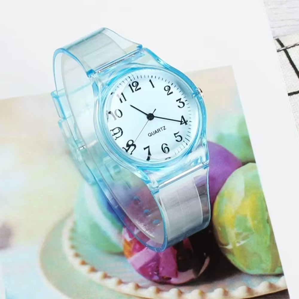 ベルト カジュアル 子供 シリコン 男女兼用 時計 腕時計 アナログ クォーツ時計 透明  クリア - 画像3
