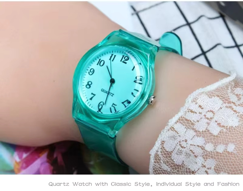 ベルト カジュアル 子供 シリコン 男女兼用 時計 腕時計 アナログ クォーツ時計 透明  クリア - 画像4