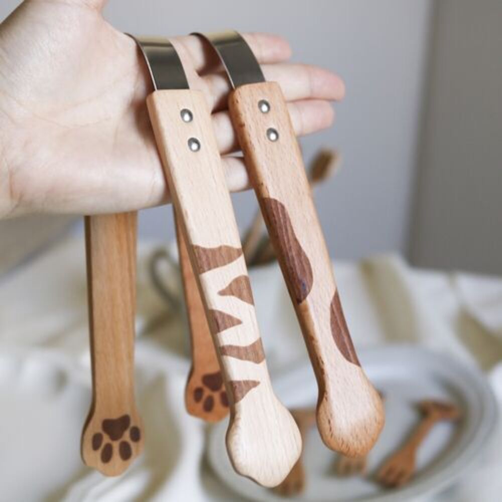 雑貨 トング Mioシリーズ  木製 ねこ 猫 ネコ カトラリー キッチン用品 ギフト プレゼント - 画像1