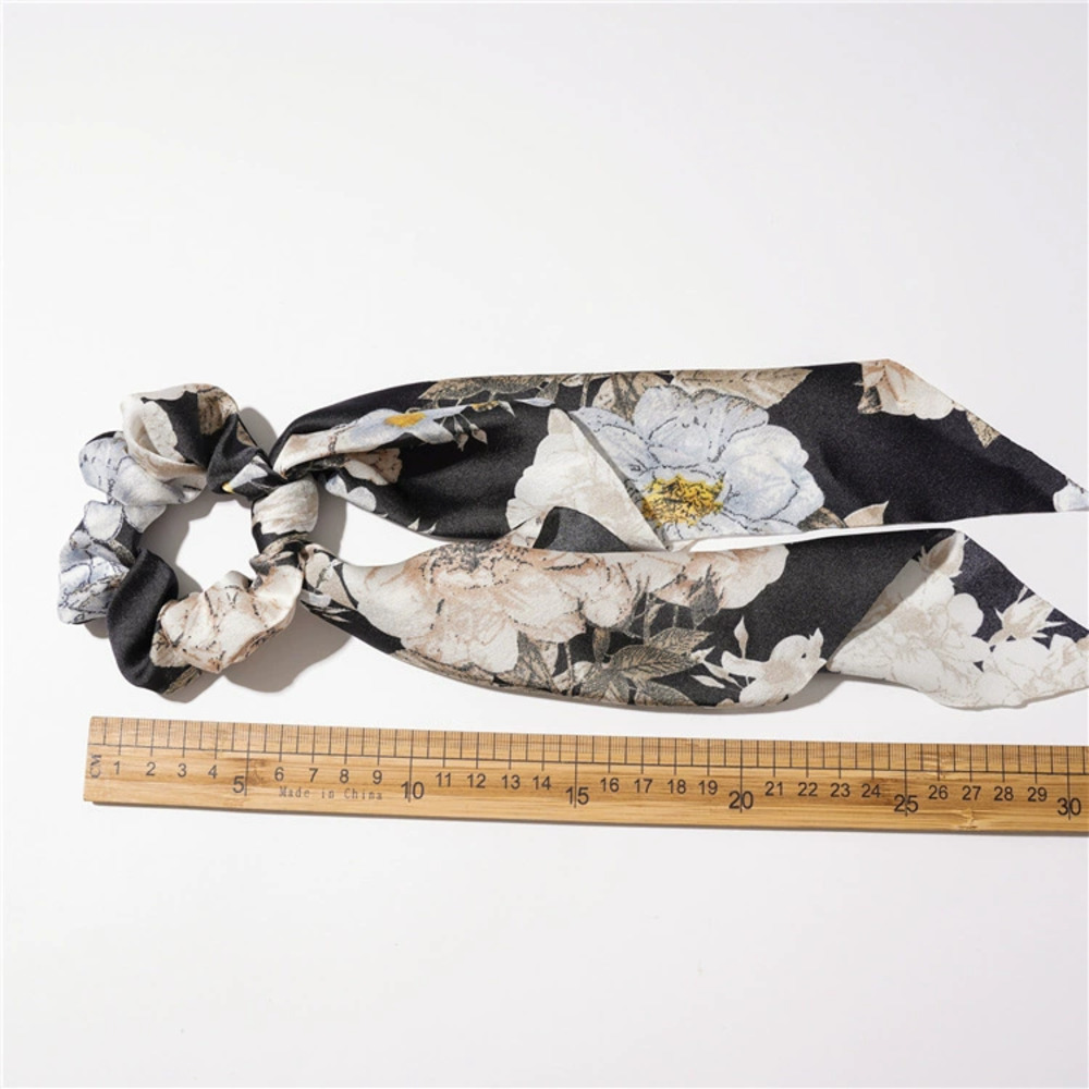 スカーフ形ヘアゴム シュシュ 大きい蝶結び おしゃれ ヘアアクセサリー リボン 髪  グリーン - 画像7