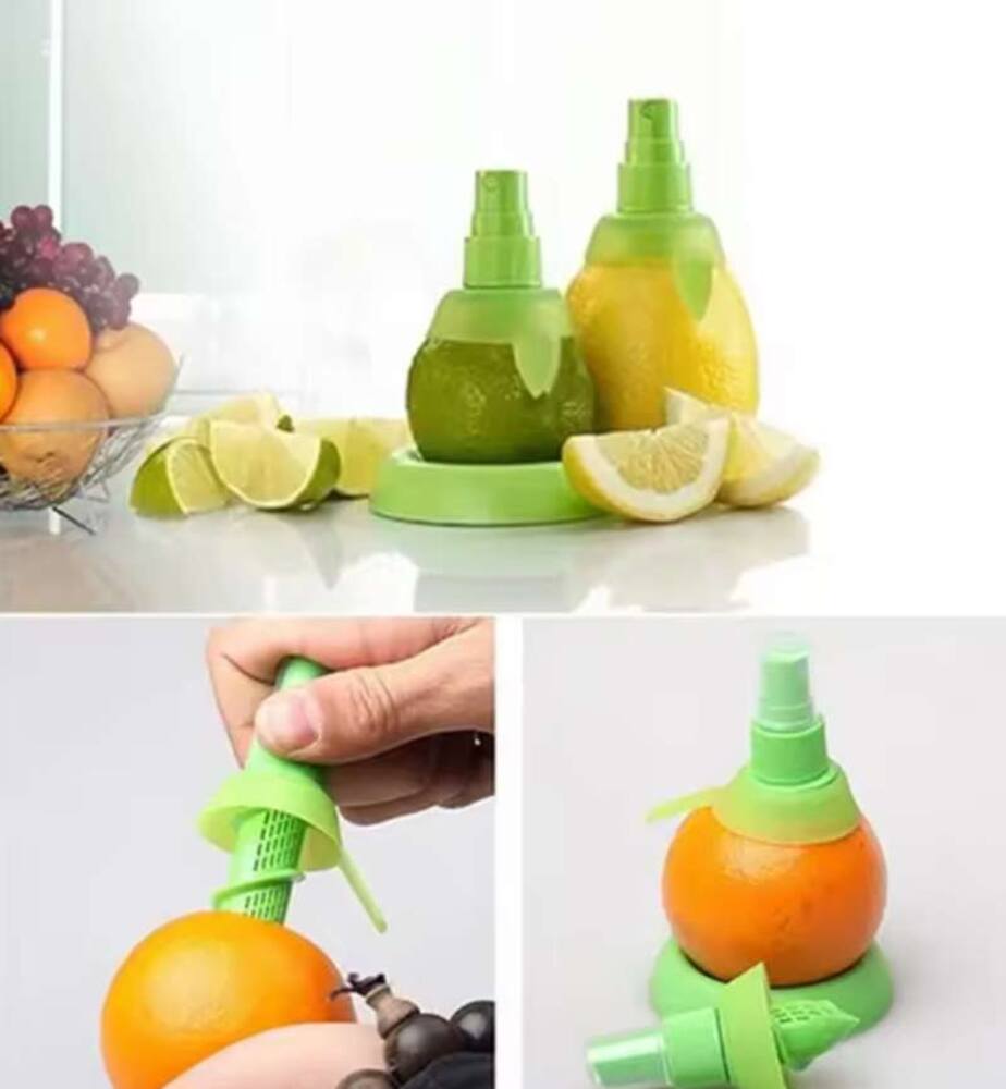 手動 レモンスプレー しぼり器 料理 お菓子作り 便利グッズ フルーツ レモン スクイーザー  緑 - 画像5