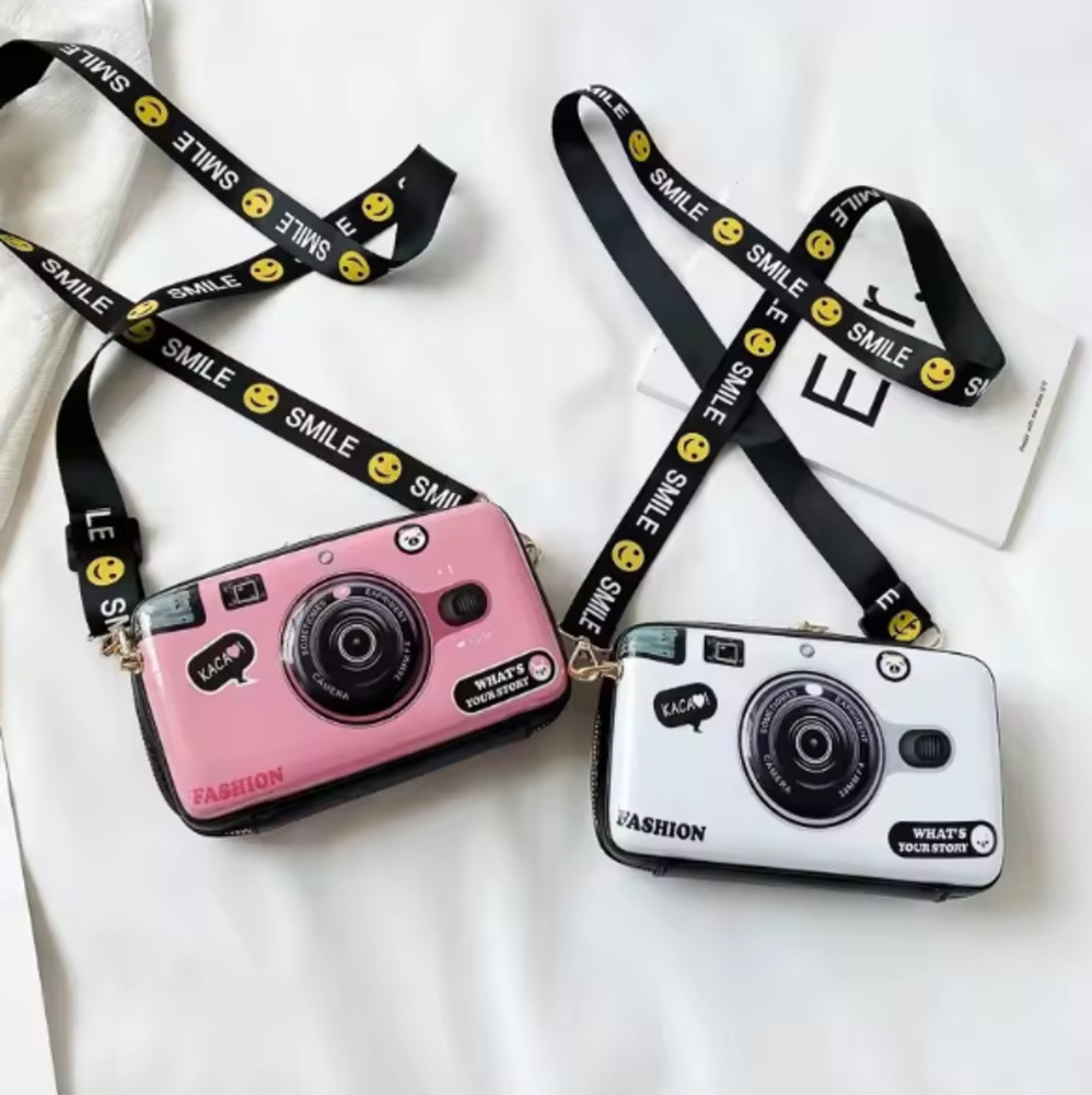 バッグ ショルダー 斜めがけ レディース 女性用 カメラ ストラップ スマイリー 白 - 画像2