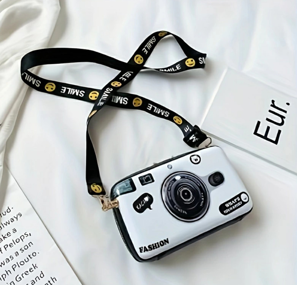 バッグ ショルダー 斜めがけ レディース 女性用 カメラ ストラップ スマイリー 白 - 画像3