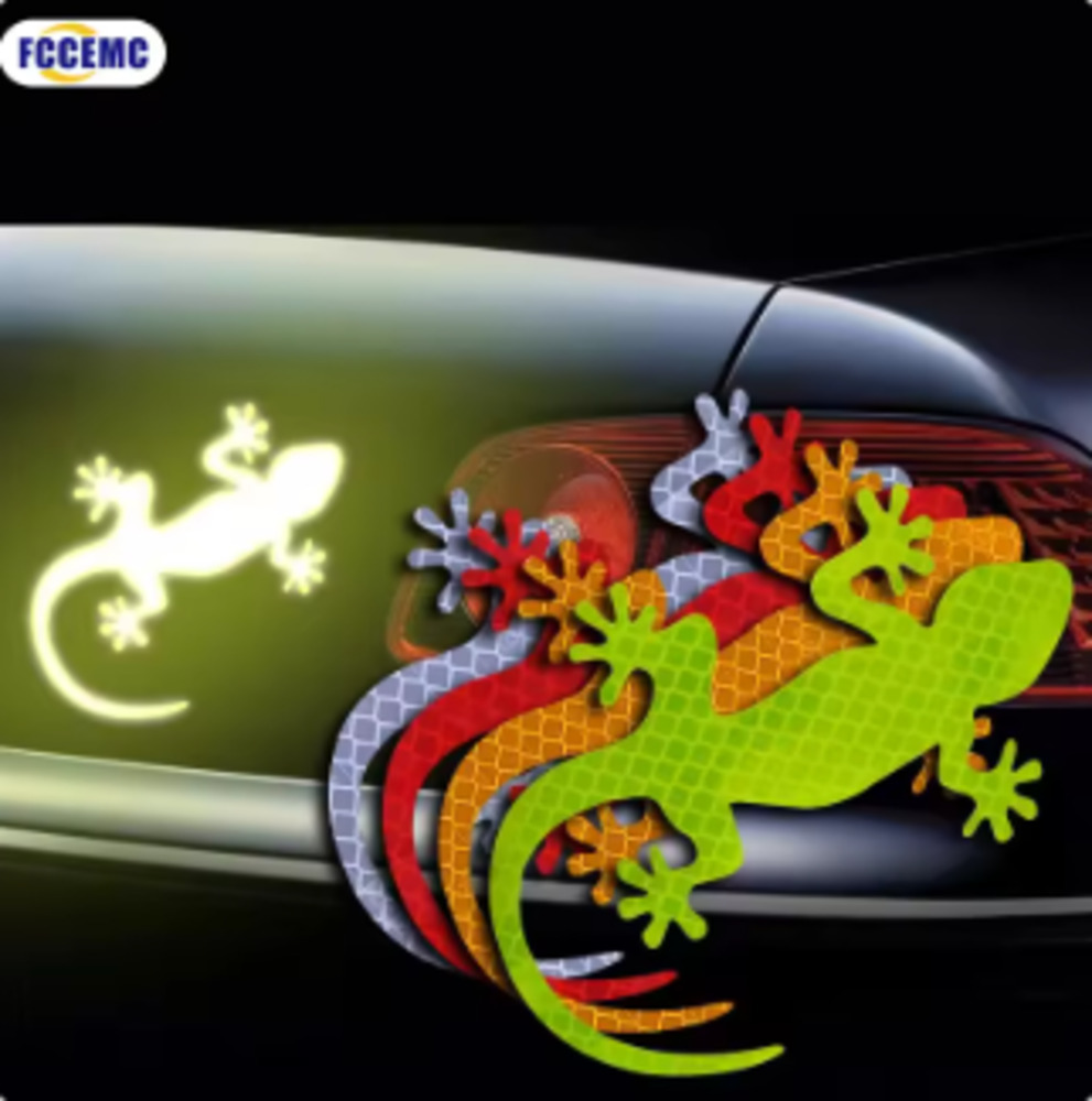 カーステッカー 車反射 ステッカー トカゲ リザード リフレクター テープ デカール ブルー - 画像4