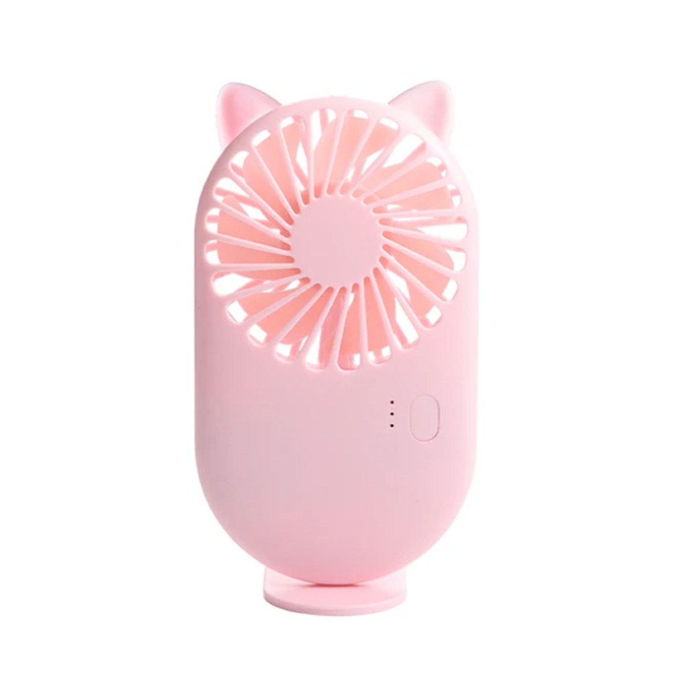 ハンディファン ミニ扇風機 卓上 3段階風量 USB充電式  オフホワイトくま - 画像6