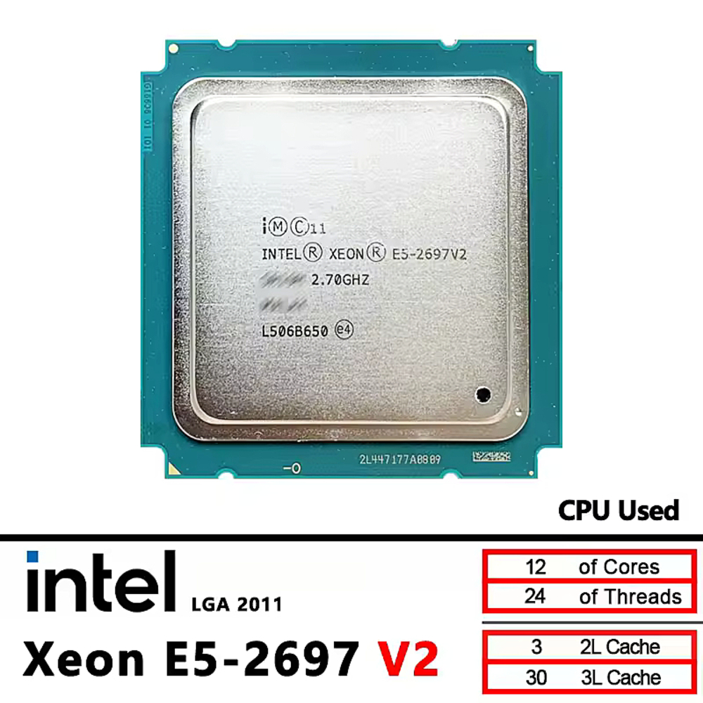 Intel Xeon E5-2697 v2 12コア24スレッド LGA2011 サーバーCPU - 画像1