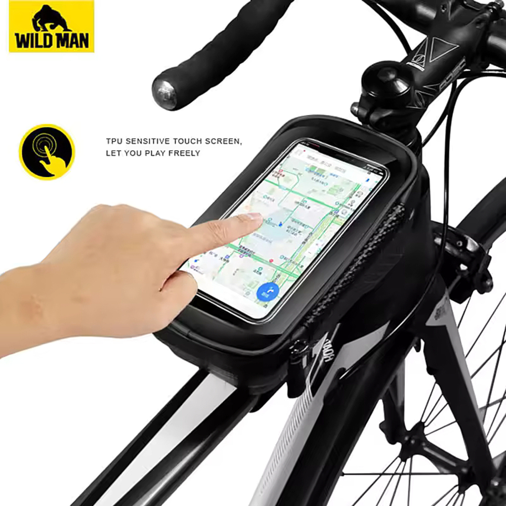 自転車 スマホバッグ 防水トップチューバッグ ロードバイク用 EVAハードケース タッチパネル対応  - 画像3