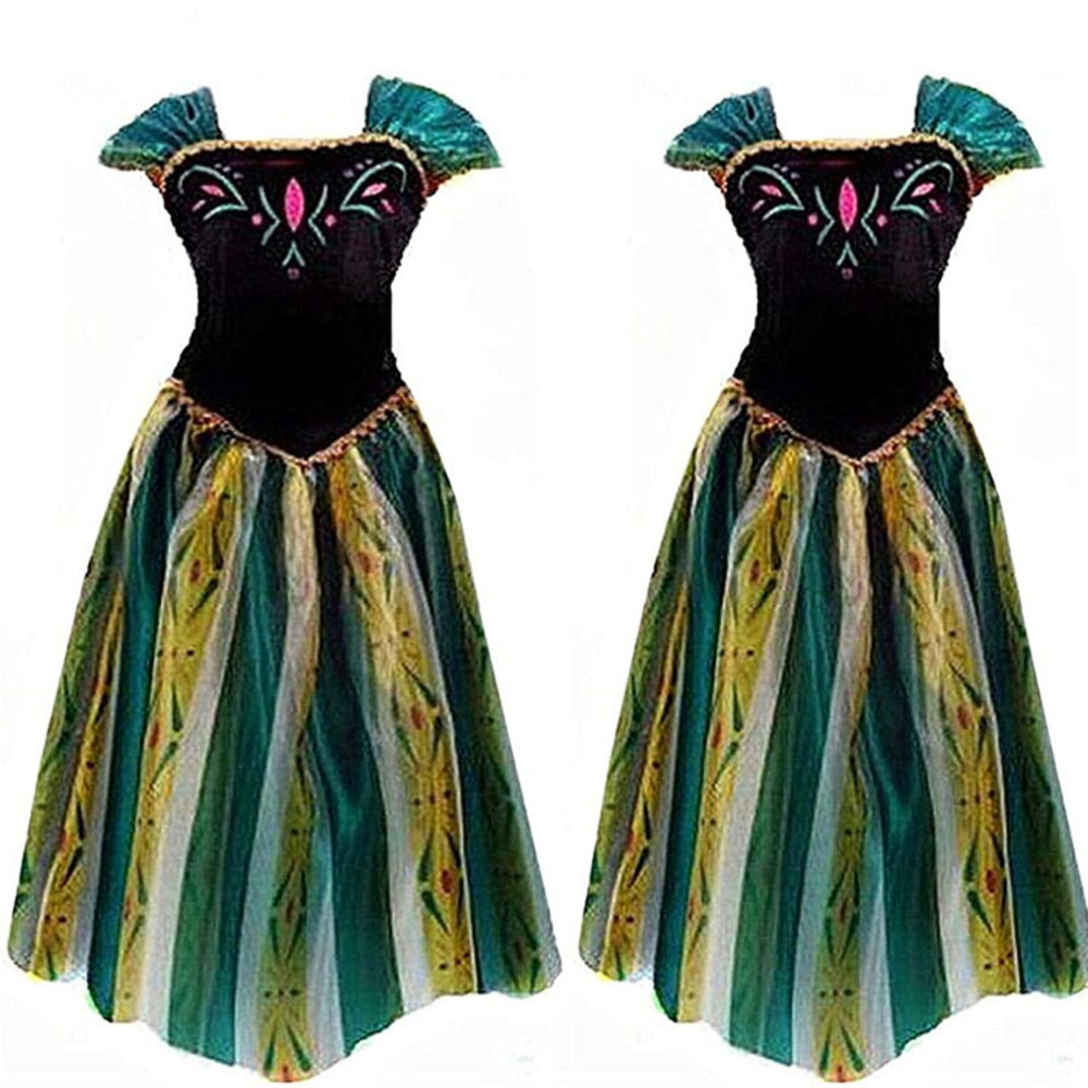 アナと雪の女王 アナ ウィッグセット 緑 コスプレ大人用 ドレス ウィッグ ネックレス 3点セット ハロウ  - 画像2