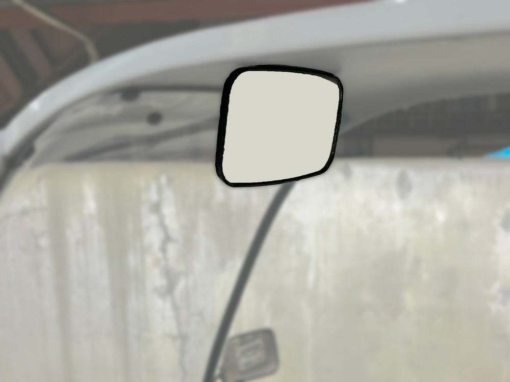 バックミラー ジャイロキャノピー ホンダ  TA03 TA02 用 簡単設置  デリバリー ミラー  - 画像1