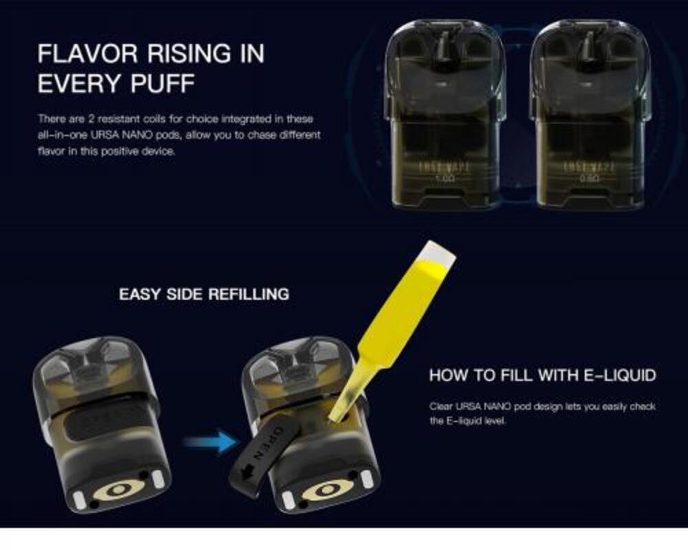 Lost Vape Ursa ウルサナノ シリーズ ポッドカートリッジ 3個入り ロストべイプ 0.6Ωミックスカラー - 画像2