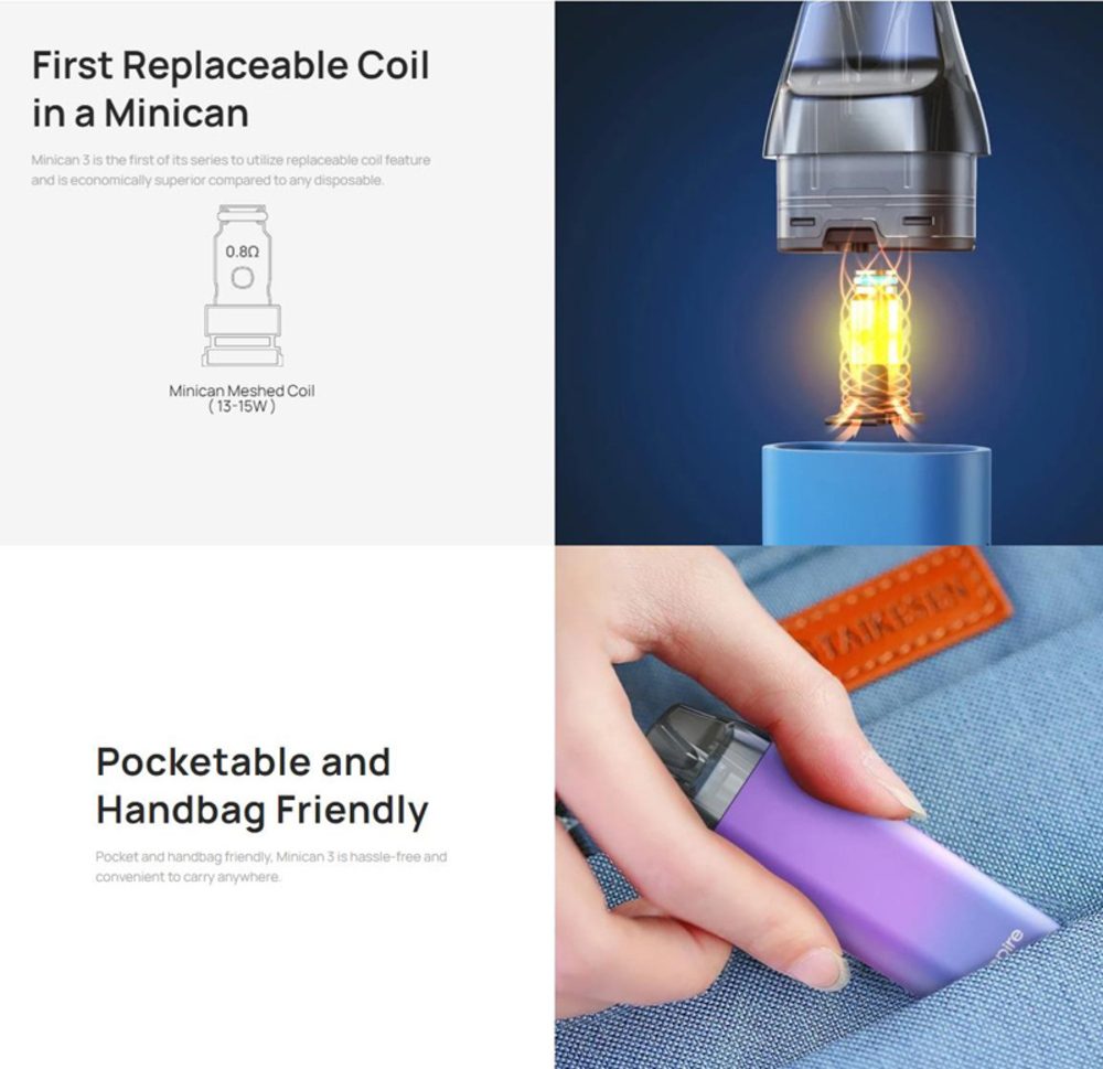 アスパイア ミニカン Aspire Minican 3 Pro 空のポッドカートリッジ 3ml  - 画像3