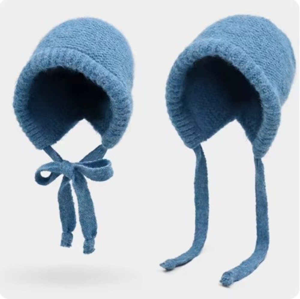 かわいい 女性 帽子 ストラップ付 もこもこ ファッショナブル   ダークブラウン - 画像5