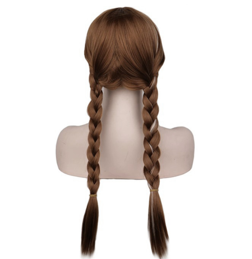 アナ雪 ディズニー ウィッグ 三つ編み ブラウン 茶色 耐熱 ハロウィン コスプレ アナと雪の女王  - 画像1