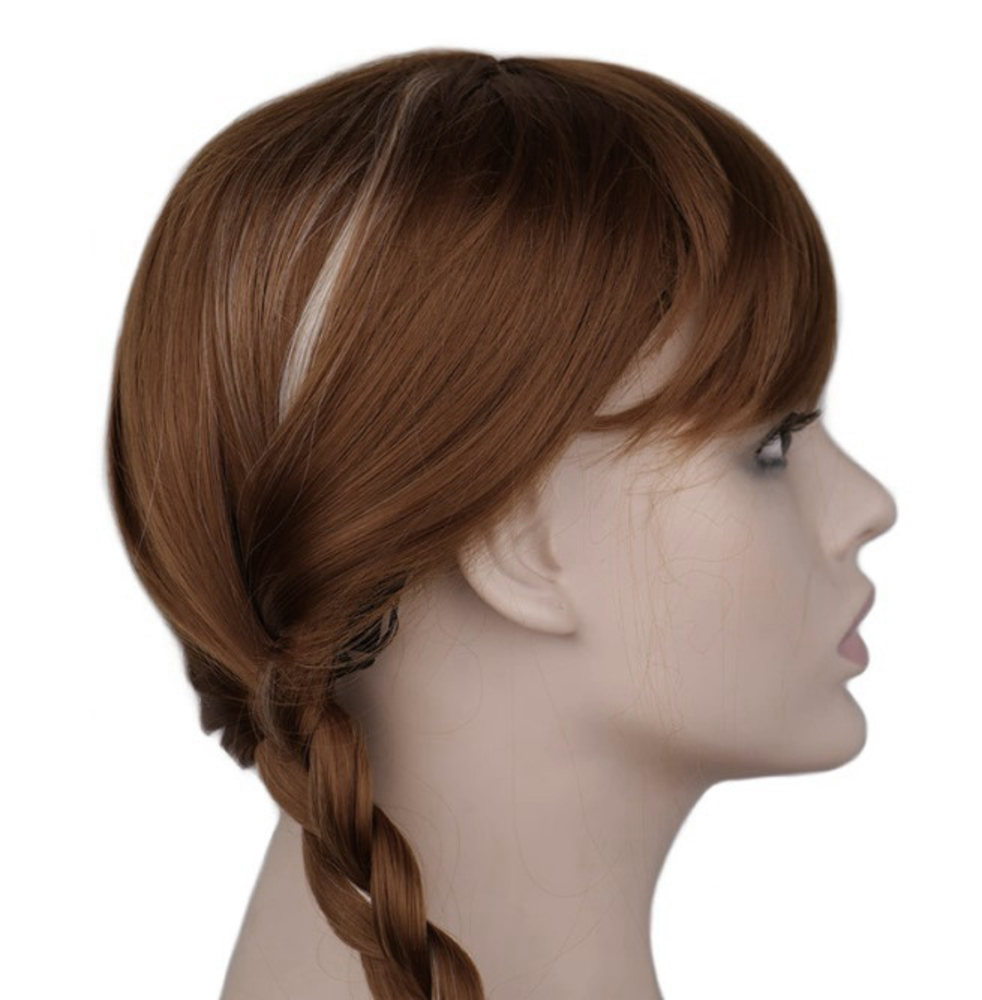 アナ雪 ディズニー ウィッグ 三つ編み ブラウン 茶色 耐熱 ハロウィン コスプレ アナと雪の女王  - 画像2